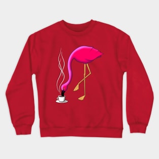 Coffee Lover Pink Flamingo Crewneck Sweatshirt